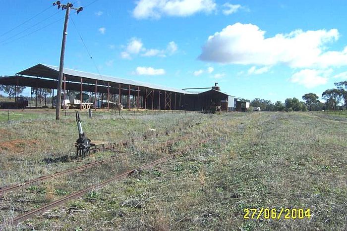 
A 2-lever frame is visible in the yard.  The mound on the right may be
the remains of a platform.
