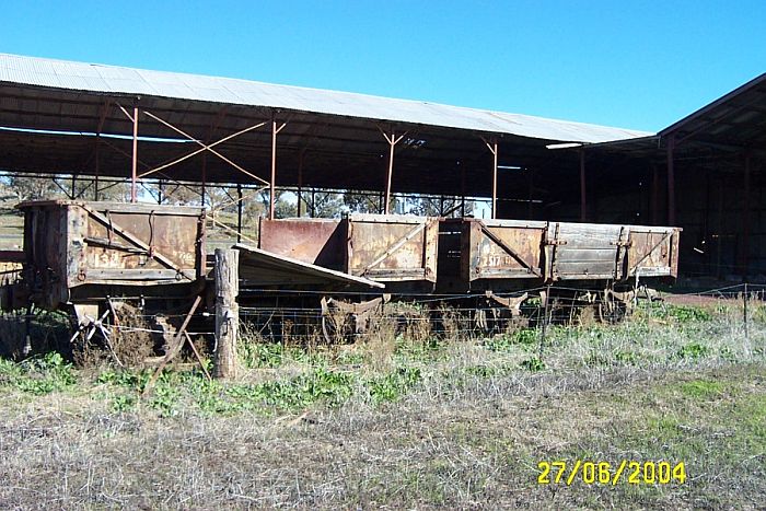 
A pair of rotting S-class wagons sit in the adjacent sawmill siding.
