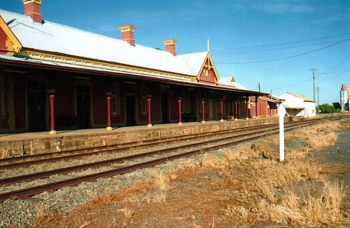 
The station building, on the down side of the line.
