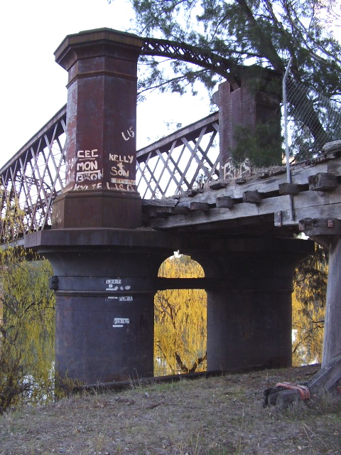 The northernportal of the Murrumbidgee river rail bridge at Narrandera.