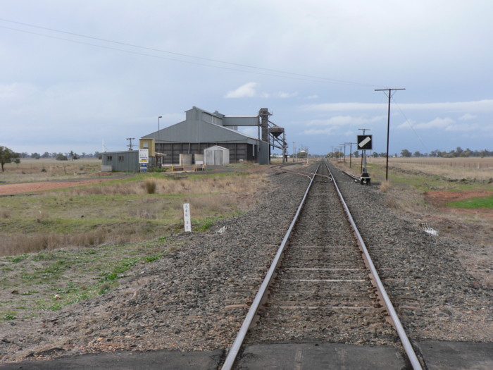 The view looking north. The station was located on the right of the line, in the middle distance.