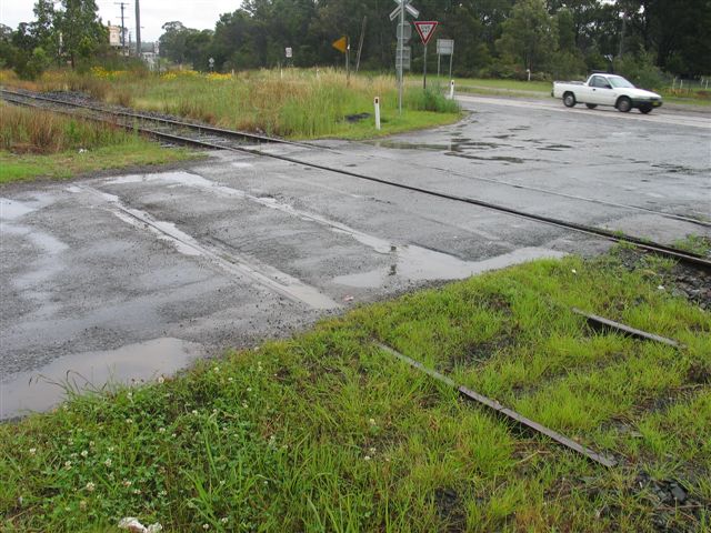 
The remains of the Down Main are still embedded in the road, just to the
south of the station.
