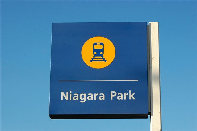 The local station sign.