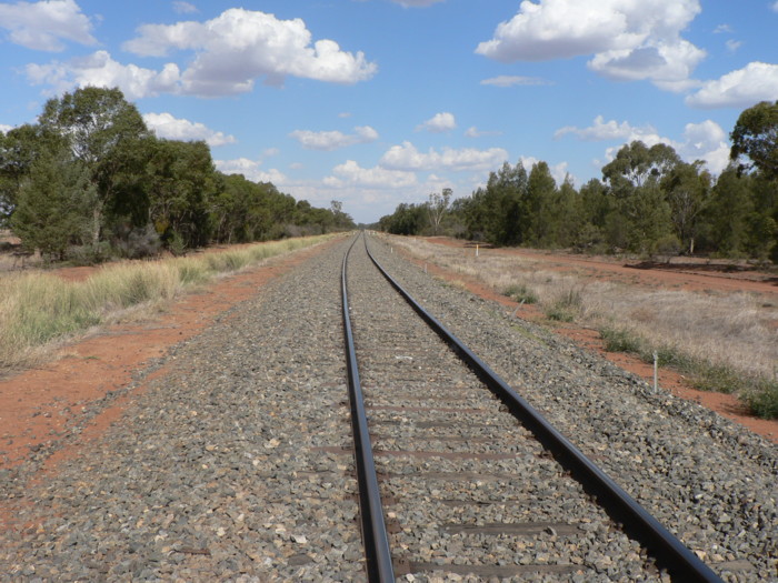 The view looking east. The former station was located in the middle distance.