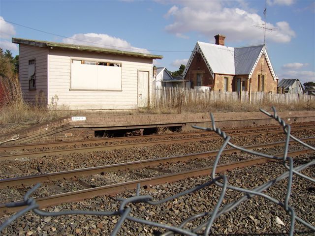 The view looking across the Main South to the station.