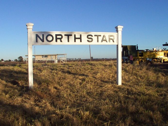 
The recently-painted station name board at North Star betrays the lack
of passenger services - it faces away from the platform.
