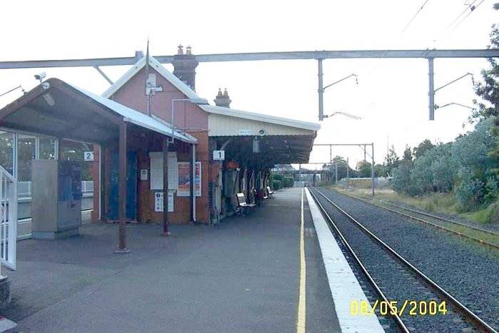 The view looking north along platform 1.