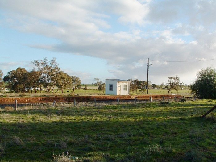 A view looking across towards the platform and safeworking hut.