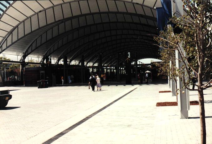 
The view looking towards the station entrance, showing the impressive
architecture of the building.
