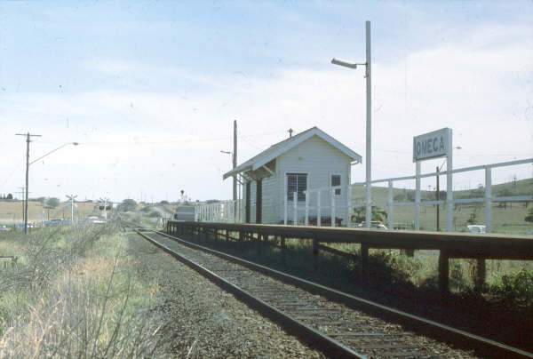 The simple platform at Omega situated on the down side of the line.