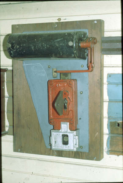 The Pilotman's lock in Oolong Signal Box. This was often used when a pilot was needed for wrong line running or emergency work. 