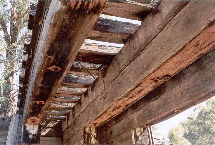 The view of the underside of the bridge from the culvert.