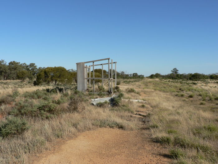 The remains of a shelter, looking east.