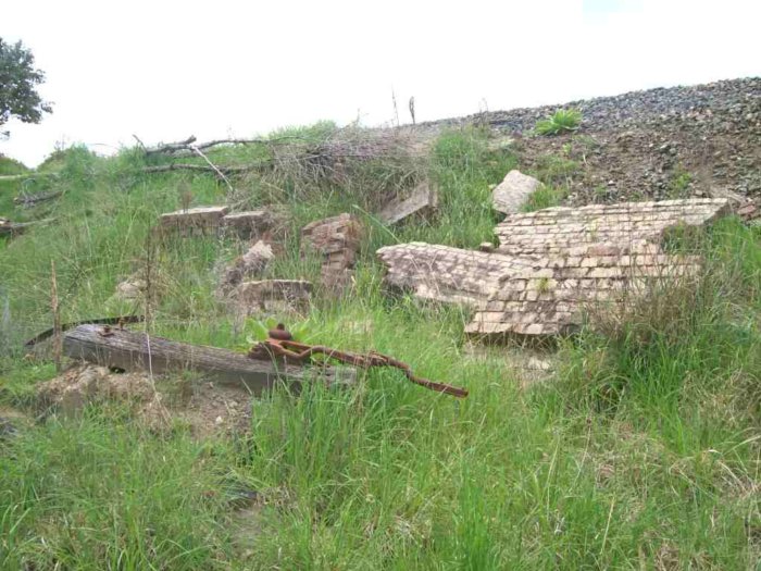 Adjacent to the former No 1 & 2 Down sidings is what seems to be the remains of the island platform.