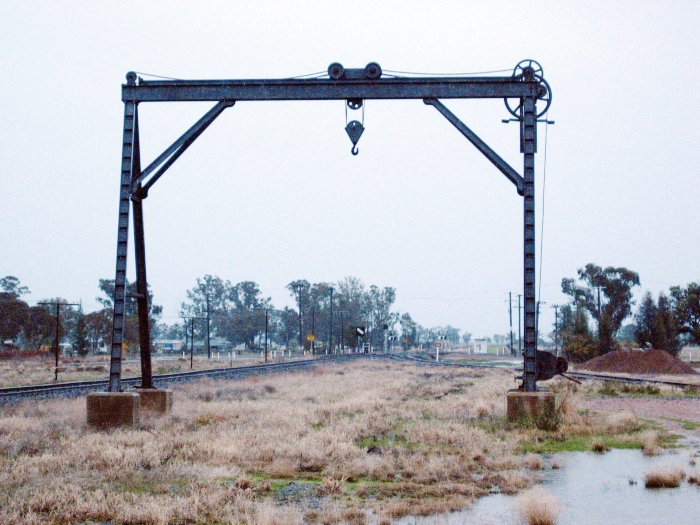 The gantry crane, looking north. The siding has been lifted.