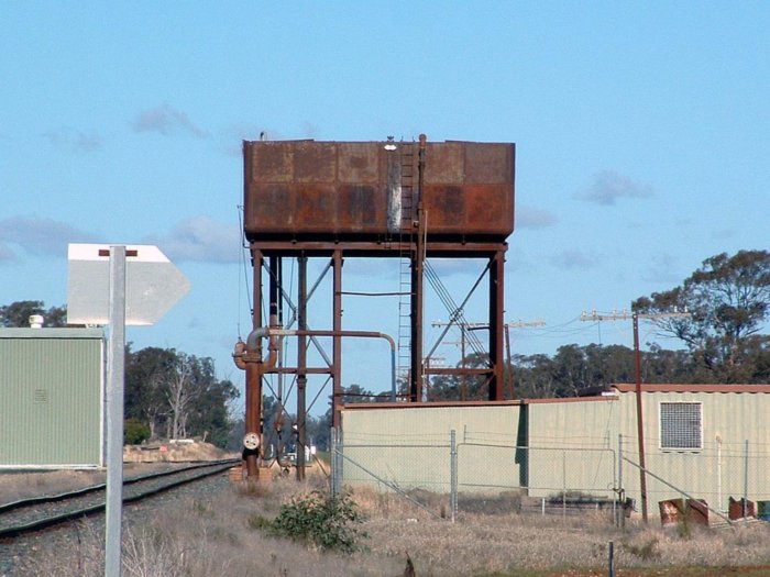 The view looking south towards the water tank and water column.