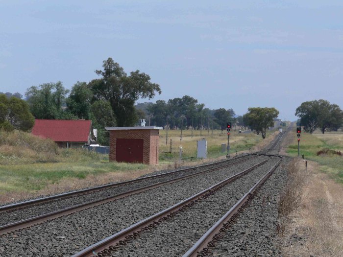 Only a modern signalling hut remains at the site of the former station.