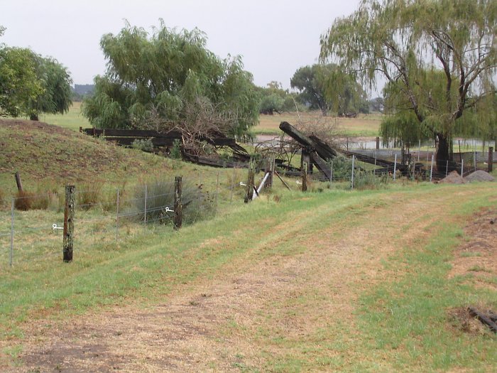 The remains of an old bridge near the site of Raworth on the Morpeth Line.