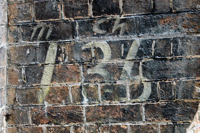 Markings at the up portal indicating the distance from Adamstown, 1 mile 35 chains.