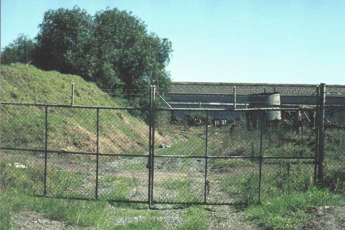 The view from the Princes Road crossing looking towards the Babcock & Wilcox siding (out of view on right).