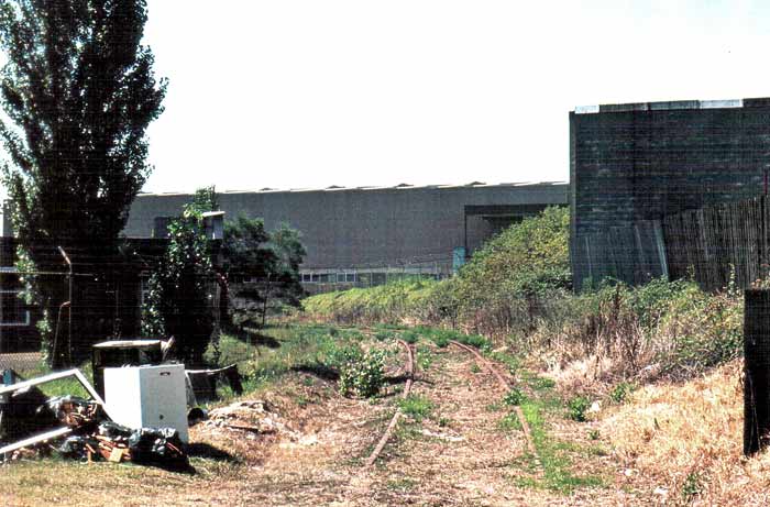 The view looking down the Commonwealth Siding after it has crossed Princes Road.