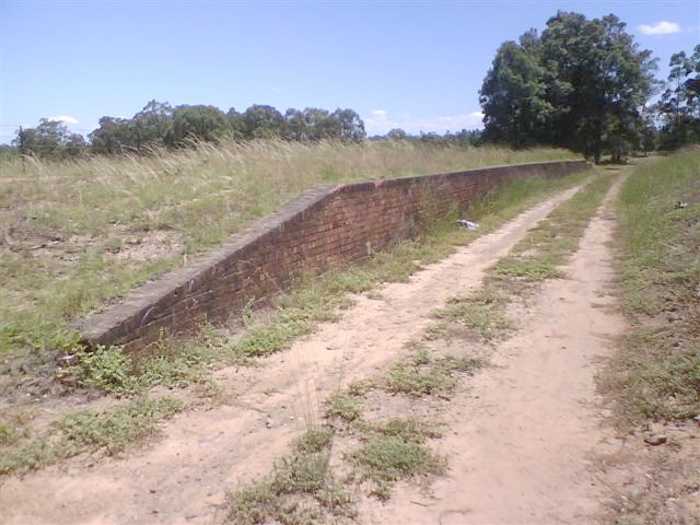 The remains of the brick-faced platform.