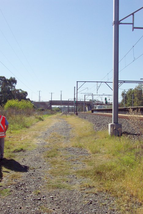 The view looking east alongside platform 1.