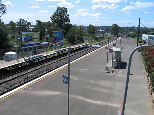 
The view looking north along the platform towards Carlingford.
