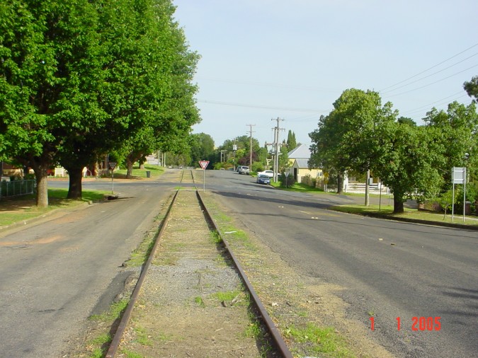 
The view looking towards Rossi Street, in the direction of Yass Junction.
