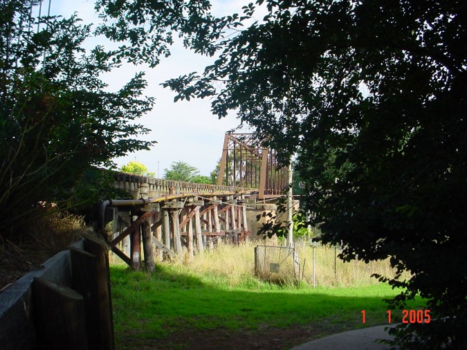 
The view of the down end of the bridge.
