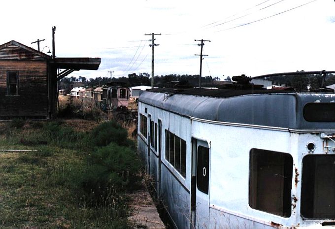 
The station with one of the old trams sitting adjacent.
