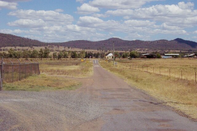 The view from the former level crossing towards the main line to Ulan.