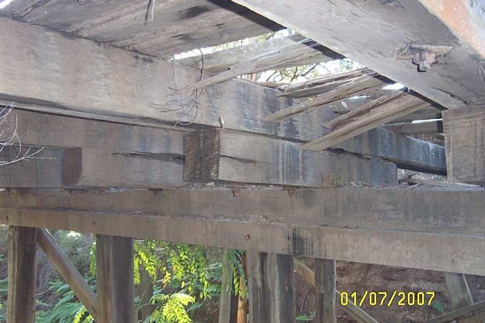 The timbers of the bridge are still in good condition.