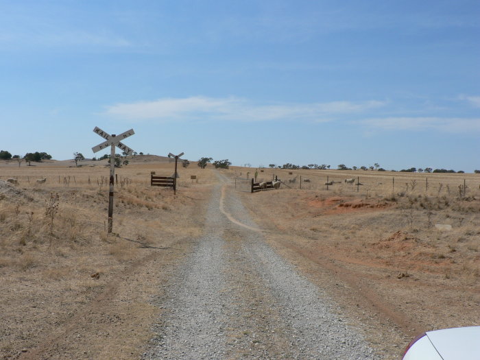 The view looking east at the railway crossing. St Clements platform was out of sight on the left.