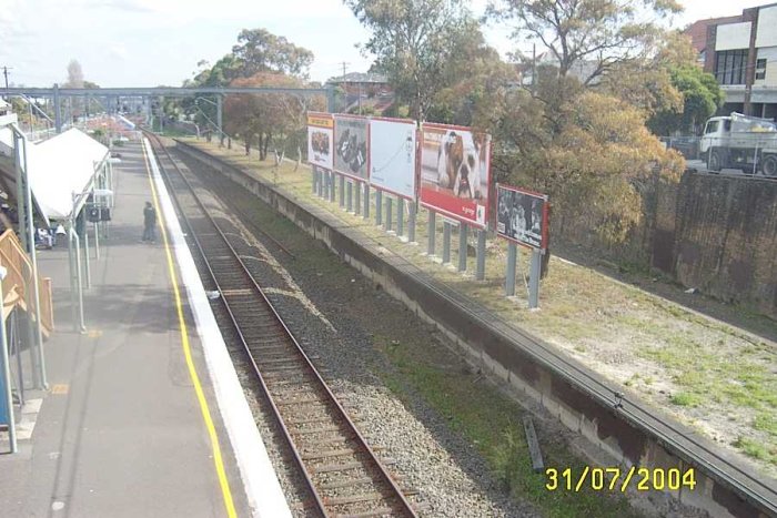 The view looking south, showing the old and new platforms.
