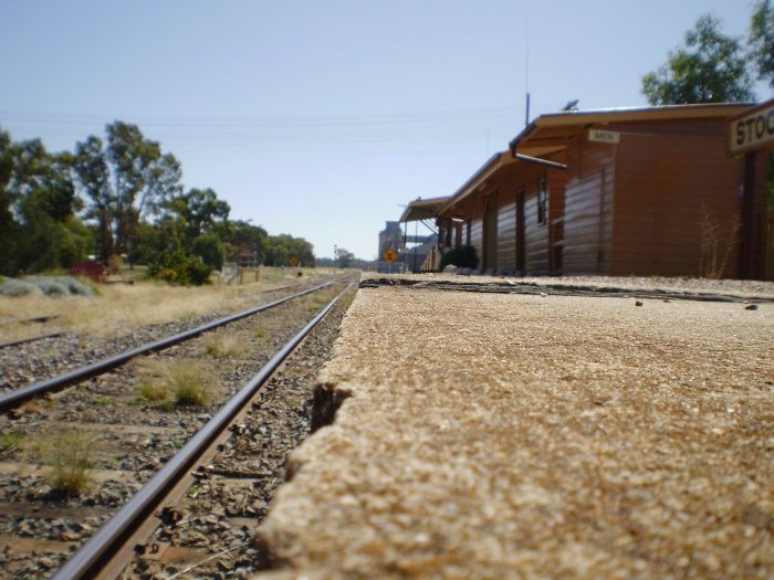The view looking along the platform edge in the direction of Temora.