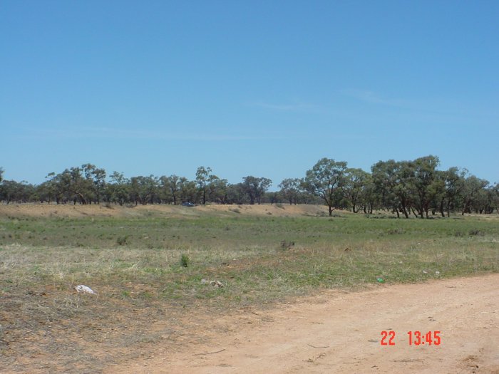 
The location of a low bank which appears to be all that remains of the
one-time station.
