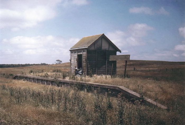 
23 years after the line closed, Strathaird still retained its basic shelter
and sign board.
