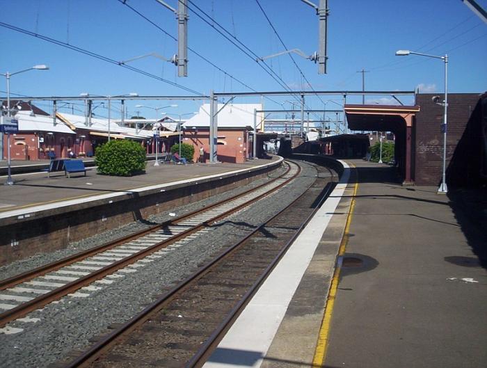 
The view looking south along platform 1.
