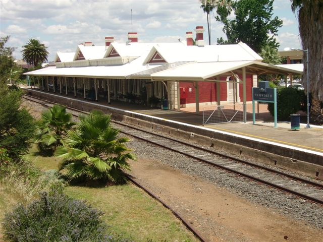 Looking in the direction of Armidale, this view shows a very attractive and well-maintained station.