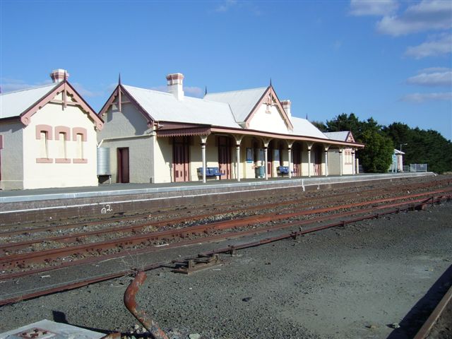 The view looking in a southerly direction across towards the station.