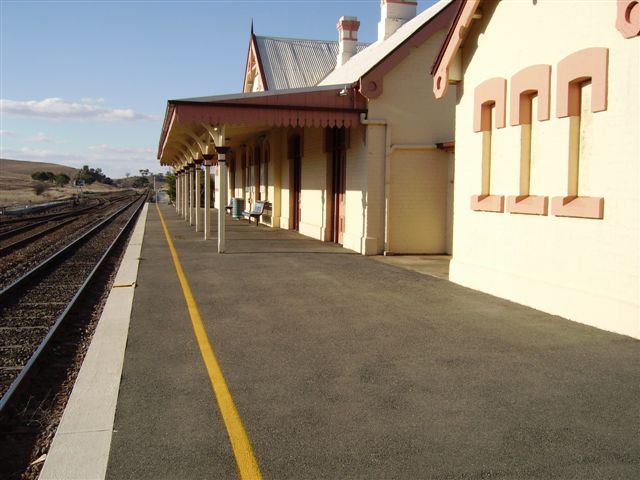 The view looking north along the platform.