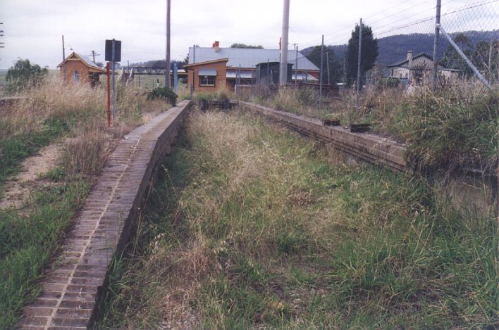 
The remains of the dock siding at the down end of the platform.
