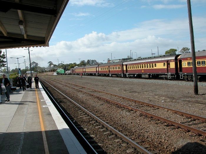 
Taree yard with 3801 at the head of a tour train.
