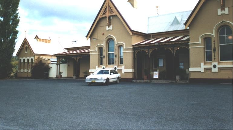 
The ornate decorations of the road-side view of the station are well
preserved.
