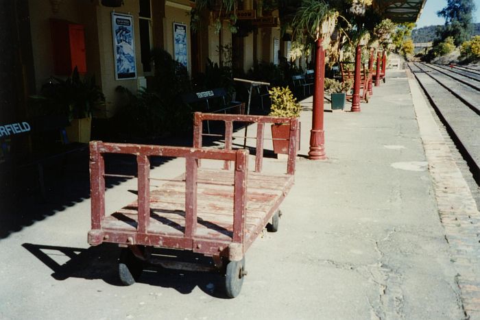 
A baggage cart on display at the railway museum.
