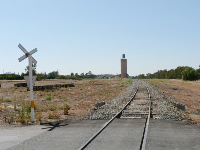 The view looking east towards the silos.