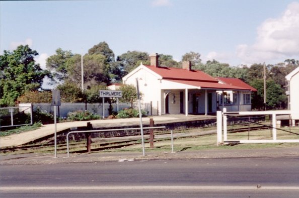 The view looking across towards the station and signal box.