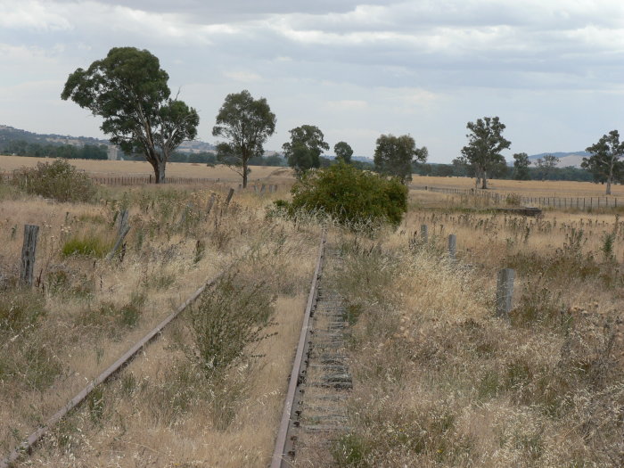 A closer view of the tank foundations on the right of the line.