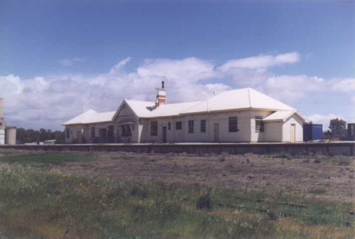 
The station building at Tocumwal is still present.  A recent attempt was made
to preserve it, but the building is currently boarded up.
